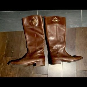 Tory Burch Women's Brown Leather Riding Boots